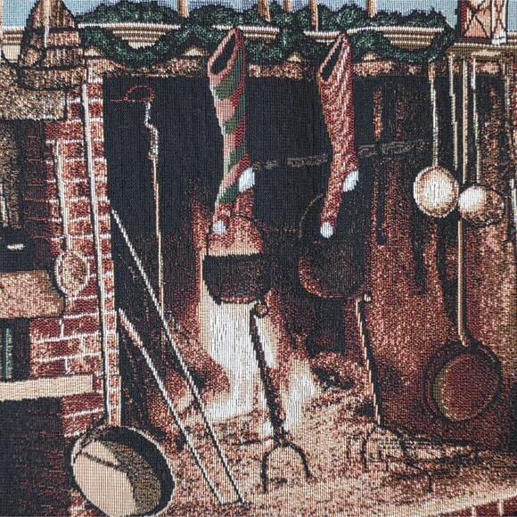 Vintage 1997 Christmas Coca Cola Table Runner Reclining Santa 72” Holiday Decor - Picture 3 of 8